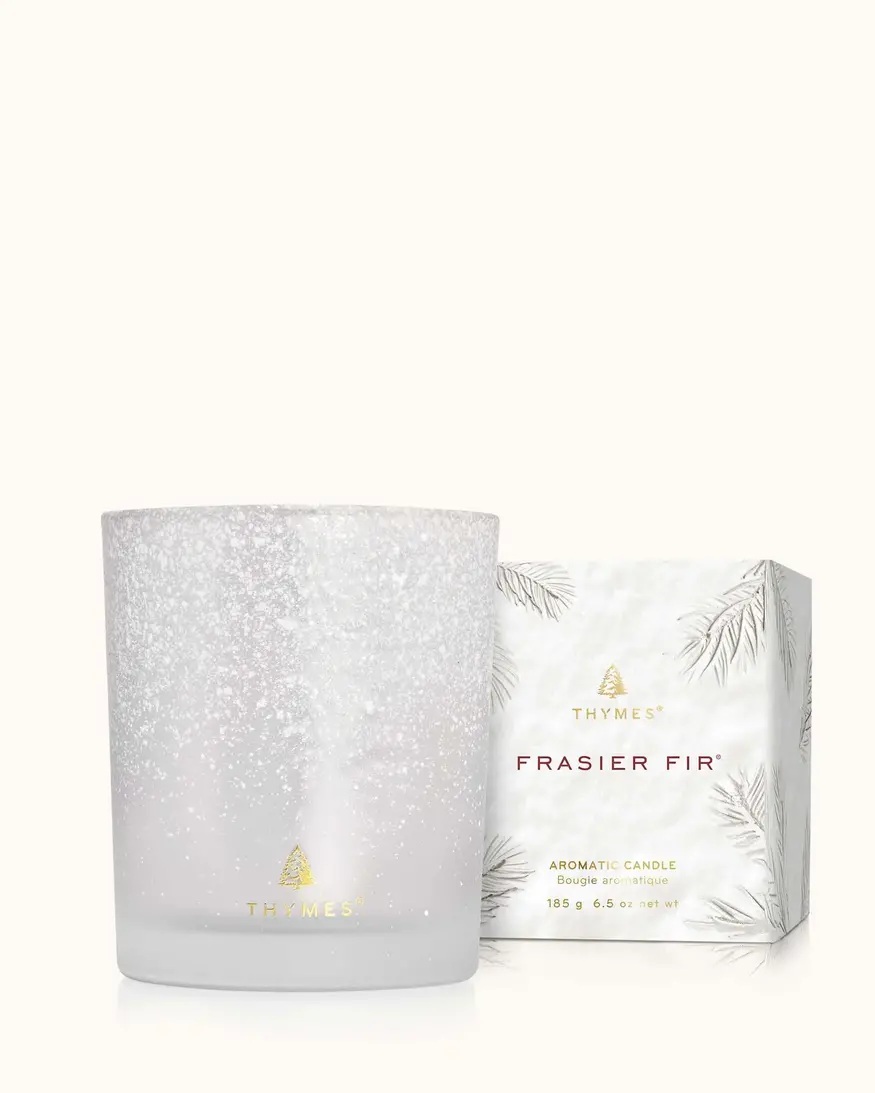 Thymes Flocked Medium Candle