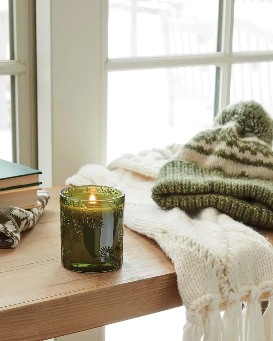 Thymes FFir Molded Green Candle