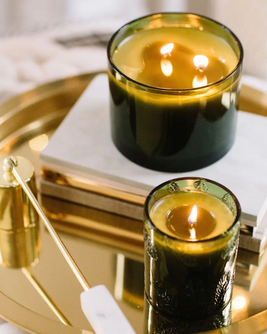 Thymes FFir Molded Green Candle