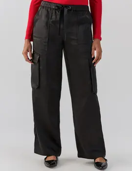 Sanctuary Satin Cargo Wide Leg