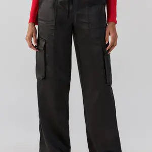 Sanctuary Satin Cargo Wide Leg