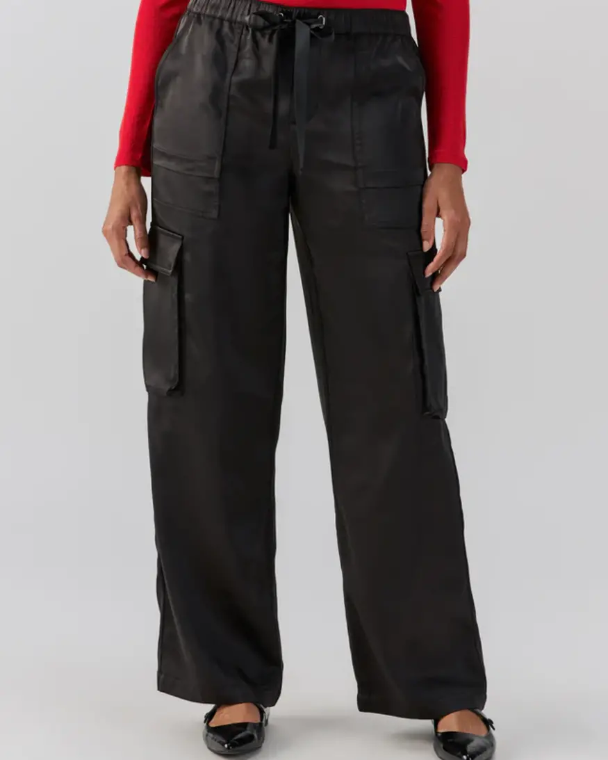 Sanctuary Satin Cargo Wide Leg