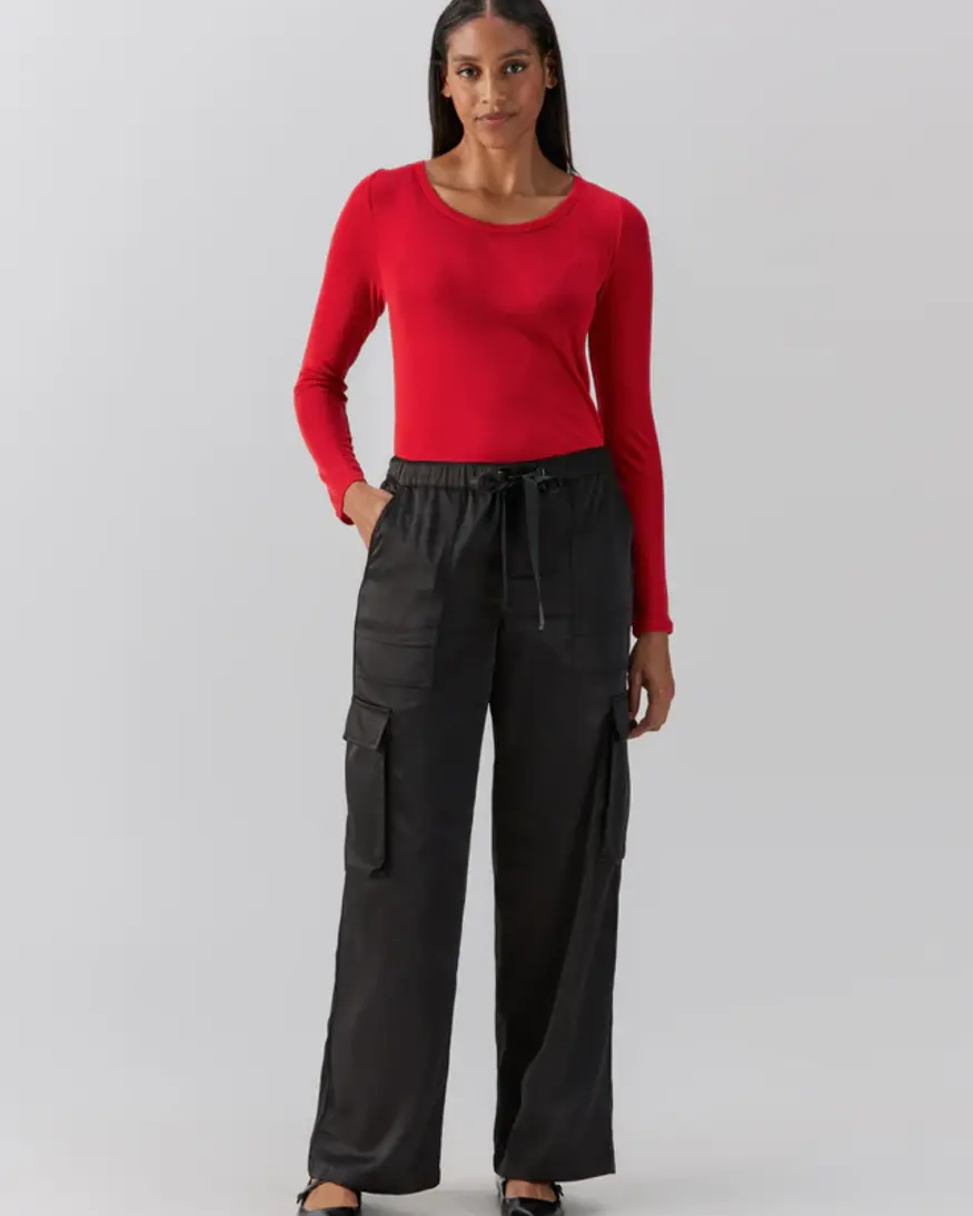 Sanctuary Satin Cargo Wide Leg