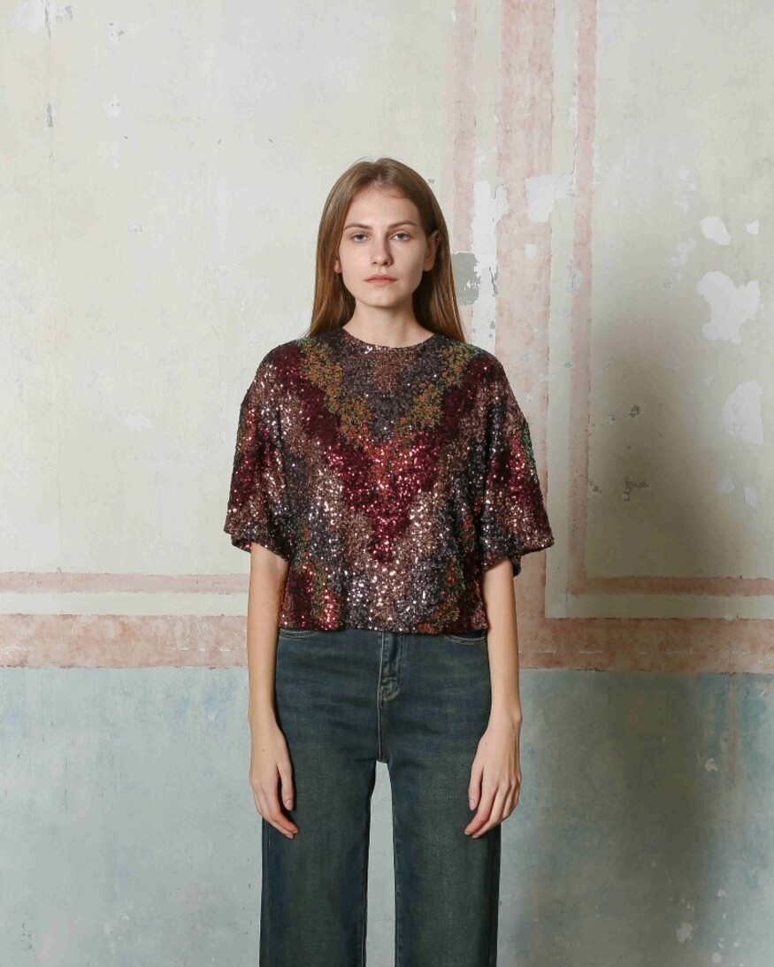 Trinity Sequin SS Top