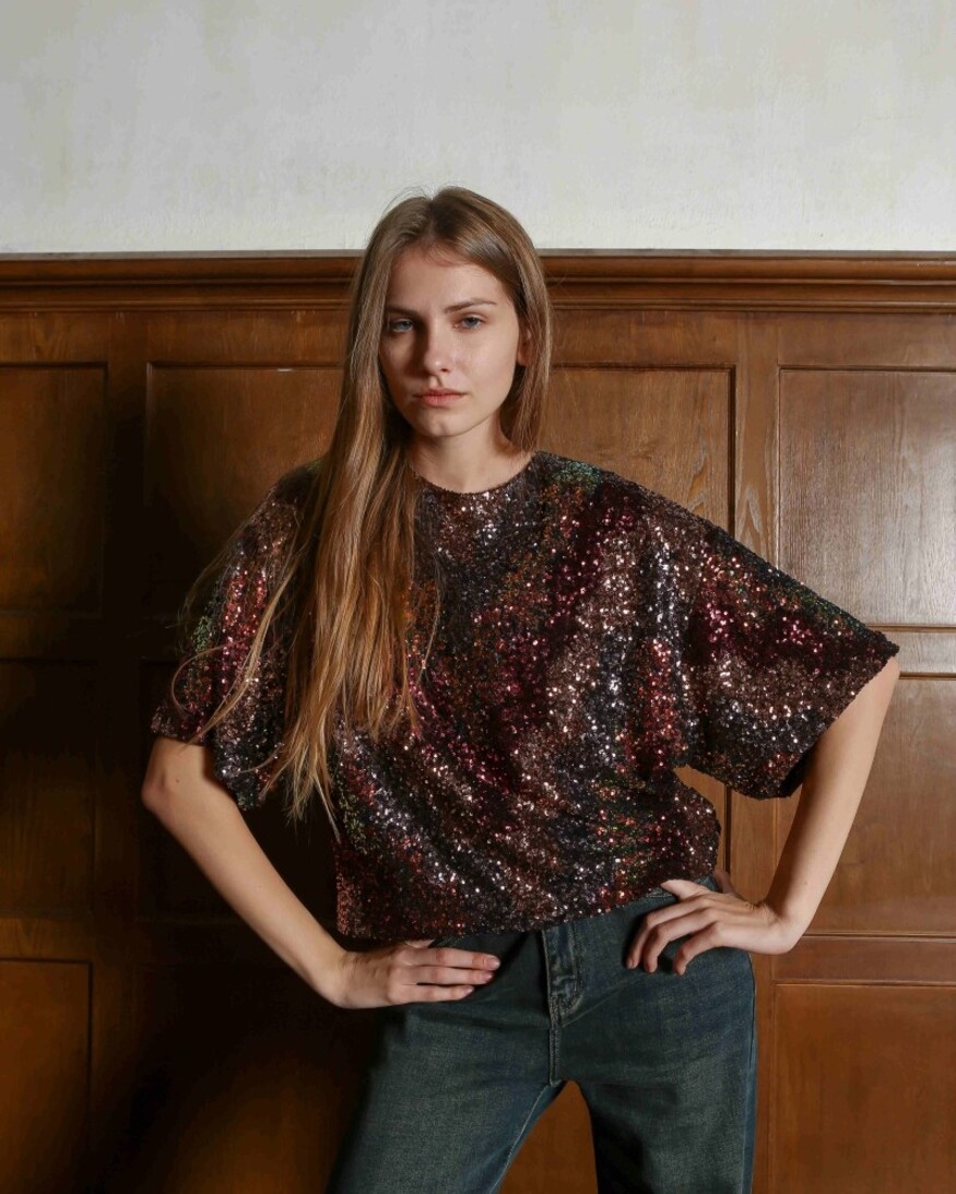Trinity Sequin SS Top