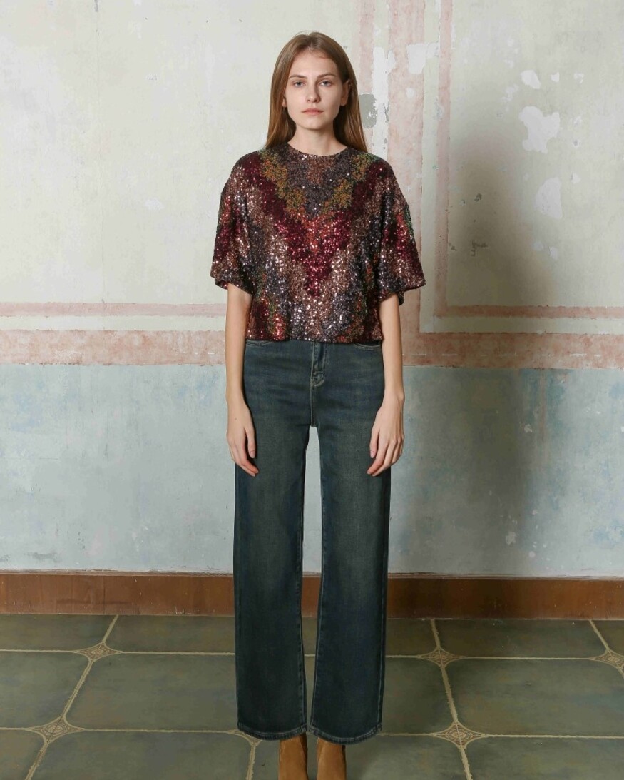 Trinity Sequin SS Top