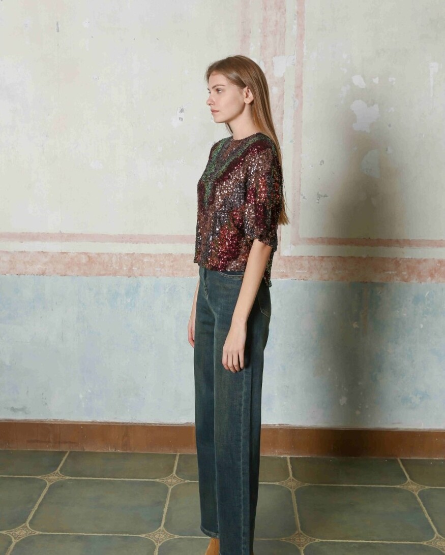 Trinity Sequin SS Top
