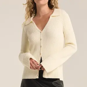 Rina Button Up Sweater - White Bull Clothing Co