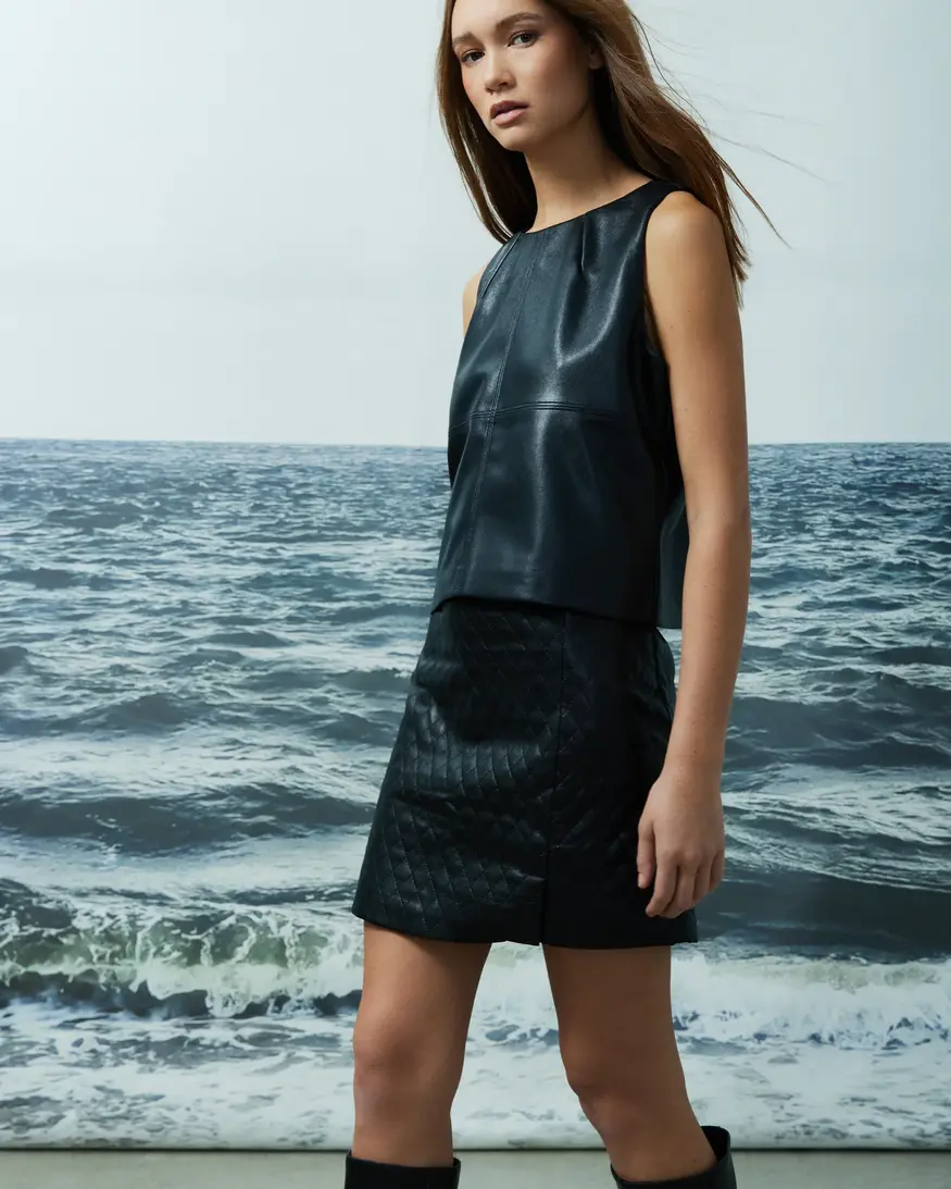 Melissa Nepton Liz Faux Leather Skirt