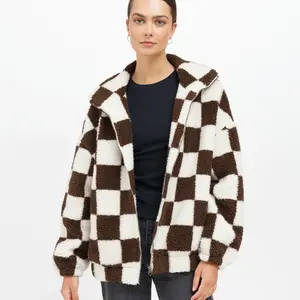Brunette The Label Checkerboard Sherpa
