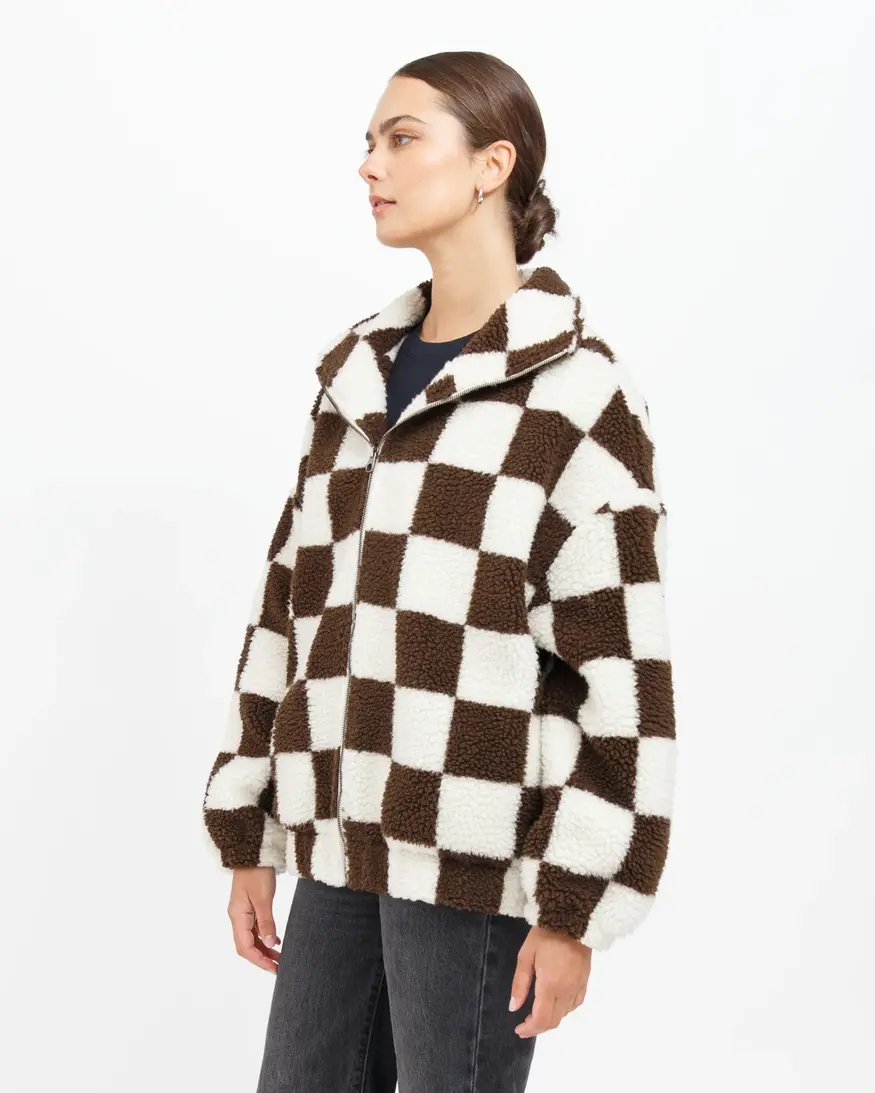 Brunette The Label Checkerboard Sherpa