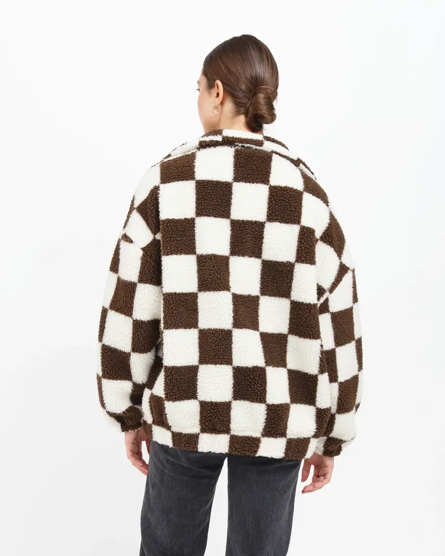 Brunette The Label Checkerboard Sherpa