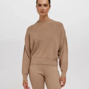 Brunette The Label Olivia Rib Knit Crew