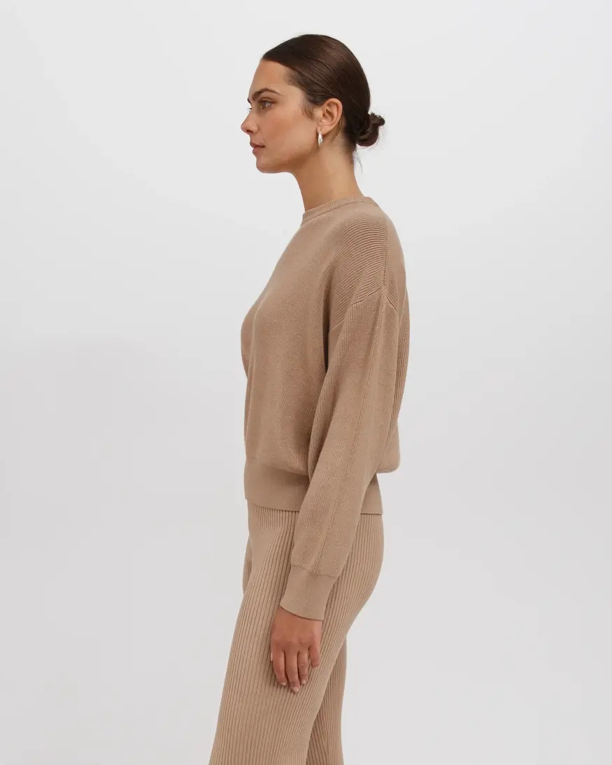 Brunette The Label Olivia Rib Knit Crew