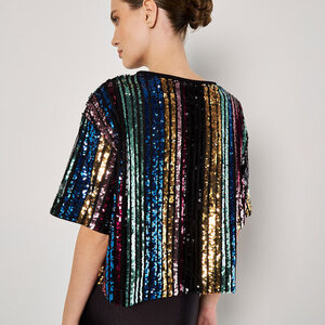 Apricot Lite Brite Sequin T-Shirt