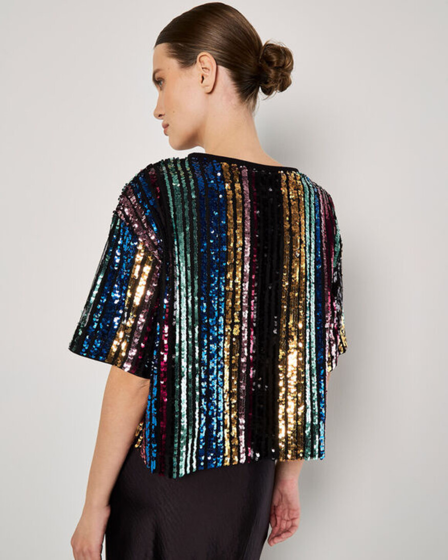 Apricot Lite Brite Sequin T-Shirt