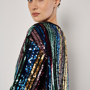 Apricot Lite Brite Sequin T-Shirt