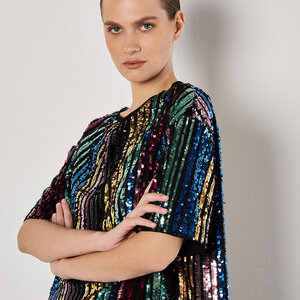 Apricot Lite Brite Sequin T-Shirt