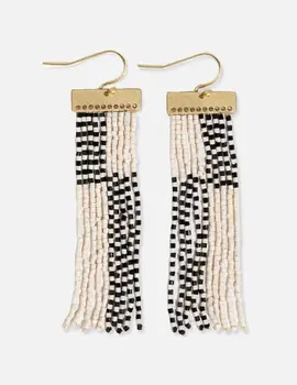 Ink & Alloy Lana Rectangle Fringe Earrings