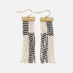Ink & Alloy Lana Rectangle Fringe Earrings