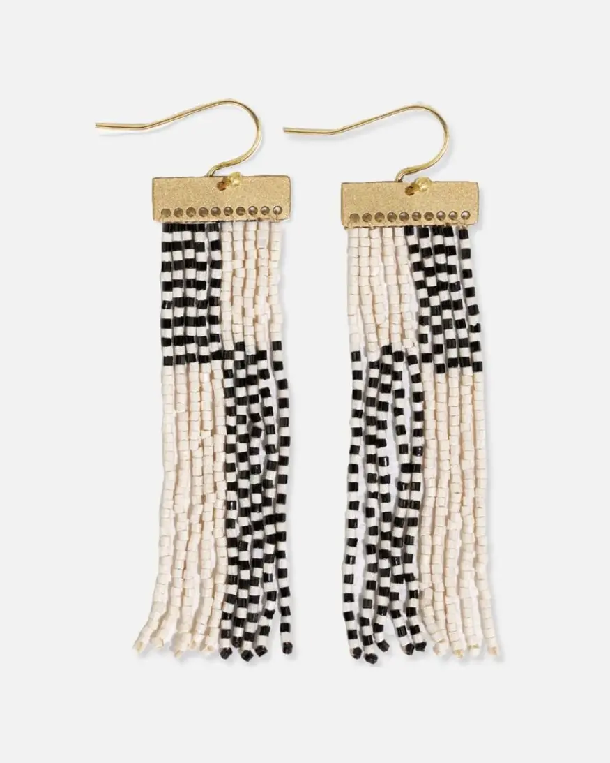 Ink & Alloy Lana Rectangle Fringe Earrings