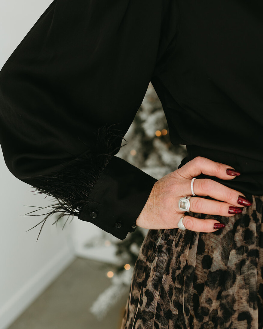 Esqualo Quchan Feather Blouse
