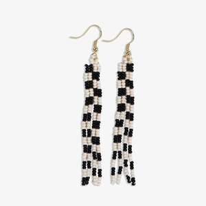 Ink & Alloy June Checked Fringe Earring