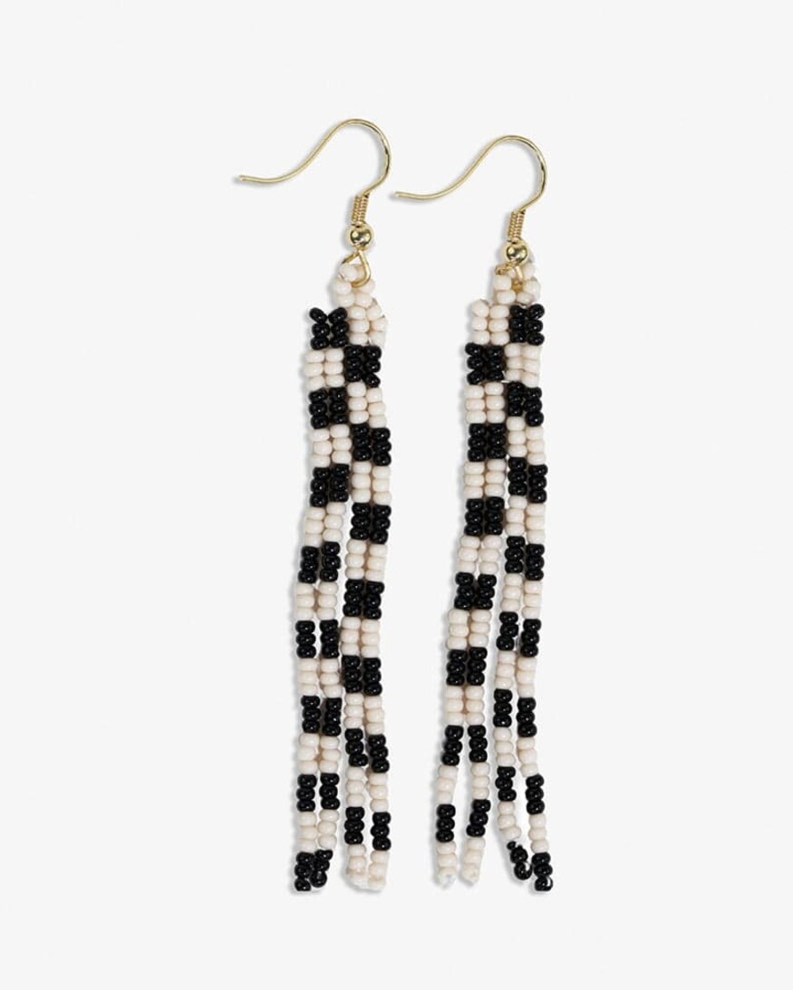 Ink & Alloy June Checked Fringe Earring