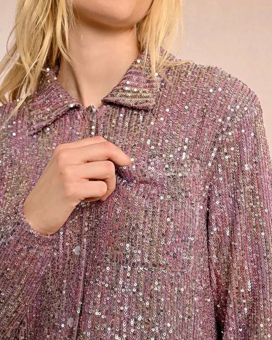 Molly Bracken Yuci LS Sequin Shirt
