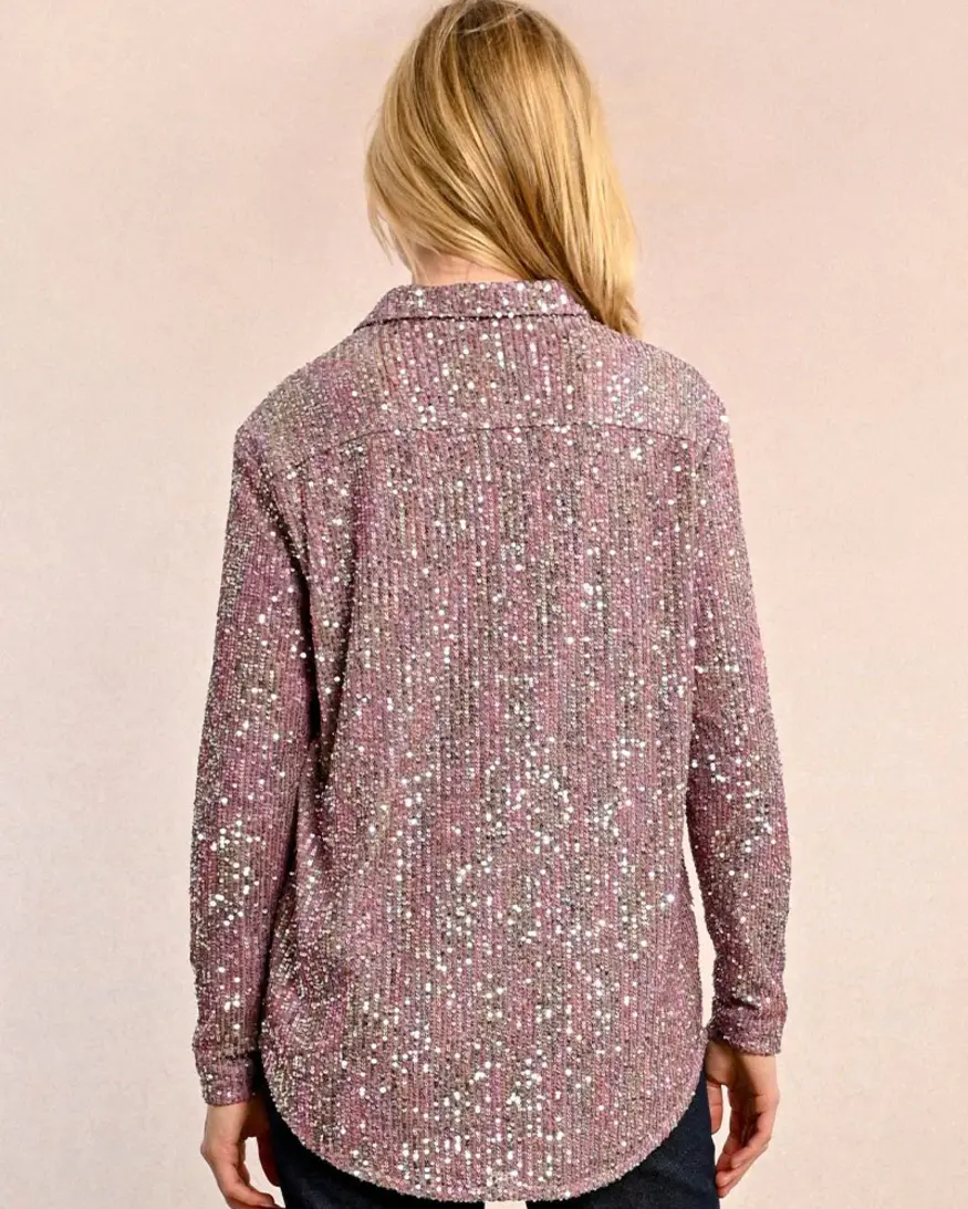 Molly Bracken Yuci LS Sequin Shirt
