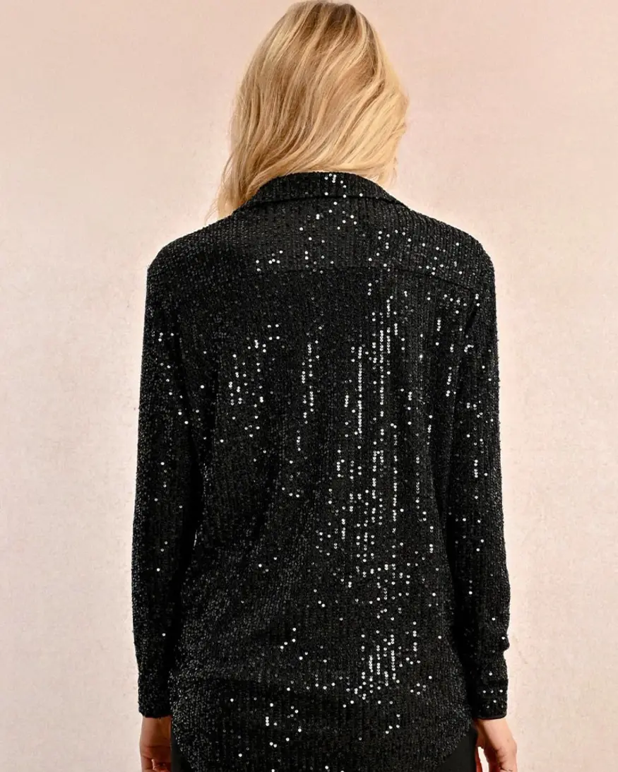 Molly Bracken Yuci LS Sequin Shirt