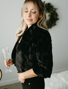 Papillon Faux Fur Short Jacket