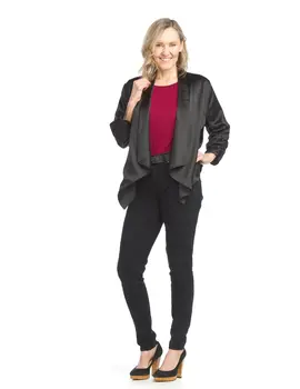 Papillon Satin Blazer w/ ruched sleeve