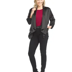 Papillon Satin Blazer w/ ruched sleeve