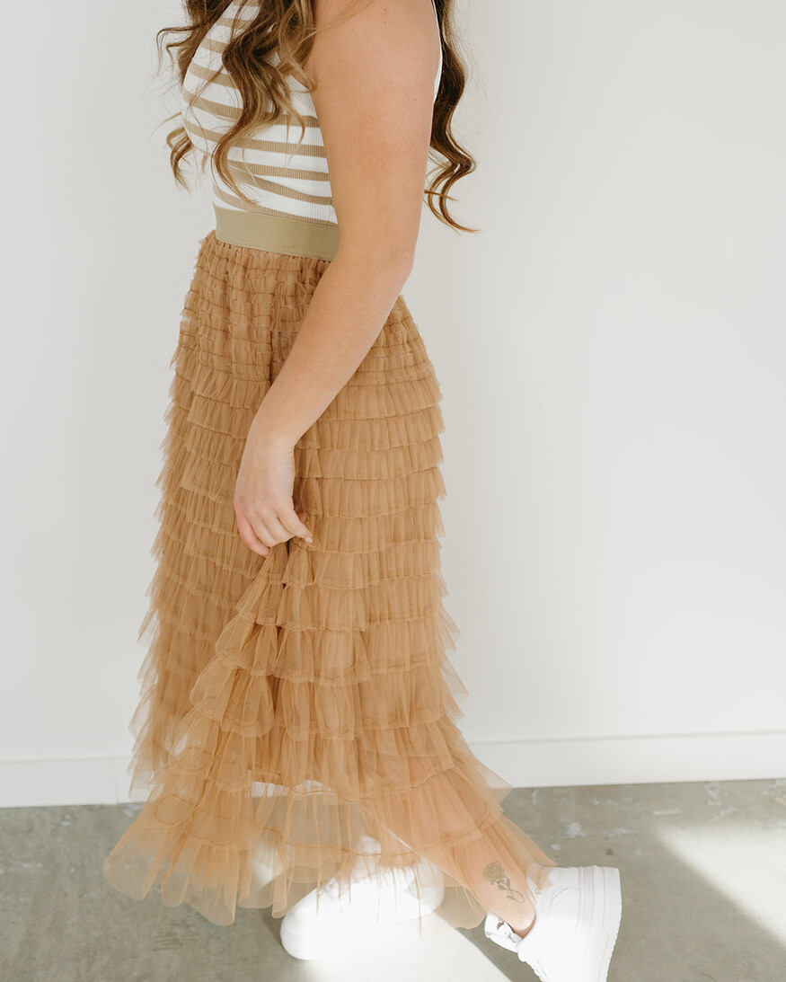 Papillon Mesh Tiered Ruffle Skirt