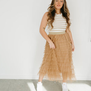 Papillon Mesh Tiered Ruffle Skirt