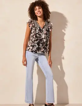 Tribal Ryn Mixed Print Blouse