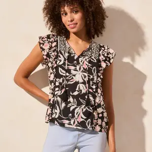 Tribal Ryn Mixed Print Blouse