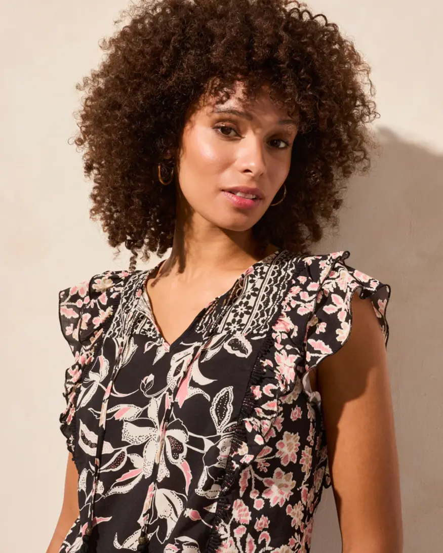 Tribal Ryn Mixed Print Blouse