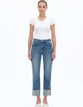 Bayeas Lark Roll Hem Straight Leg