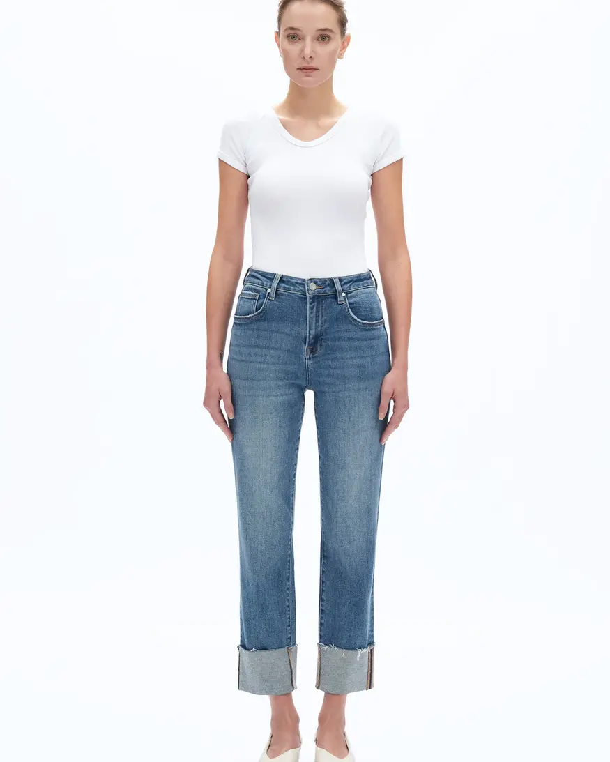 Bayeas Lark Roll Hem Straight Leg