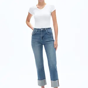 Bayeas Lark Roll Hem Straight Leg