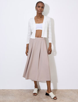 Apricot Pointelle Knit Shrug