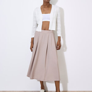Apricot Pointelle Knit Shrug