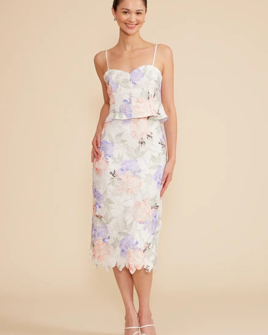 Lucy Paris Alisyn Lace Midi Skirt