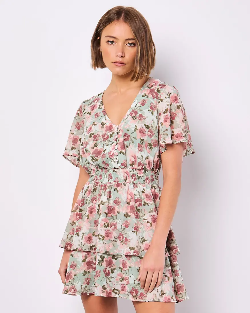 Apricot Watercolour Floral Mini