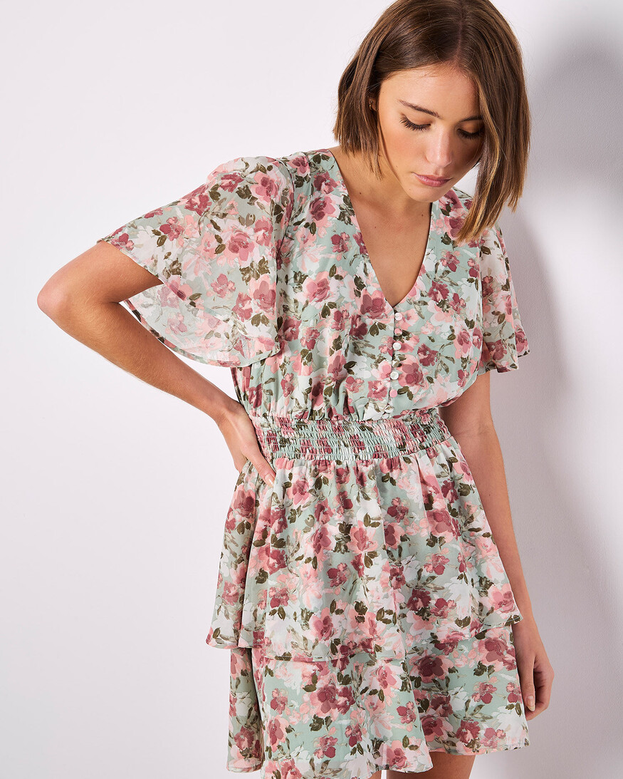 Apricot Watercolour Floral Mini
