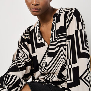 Apricot Graphic Squares Shirt
