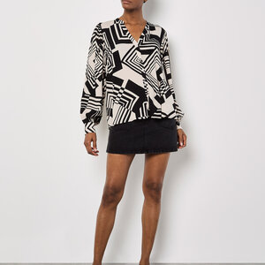 Apricot Graphic Squares Shirt