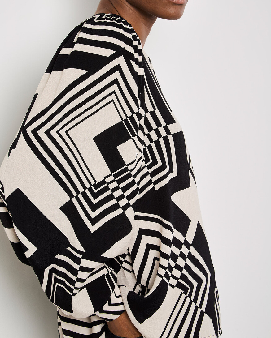 Apricot Graphic Squares Shirt